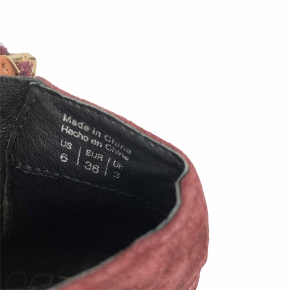 ALDO Maroon Suede Zipper Heeled Booties 6 - Picture 8 of 9